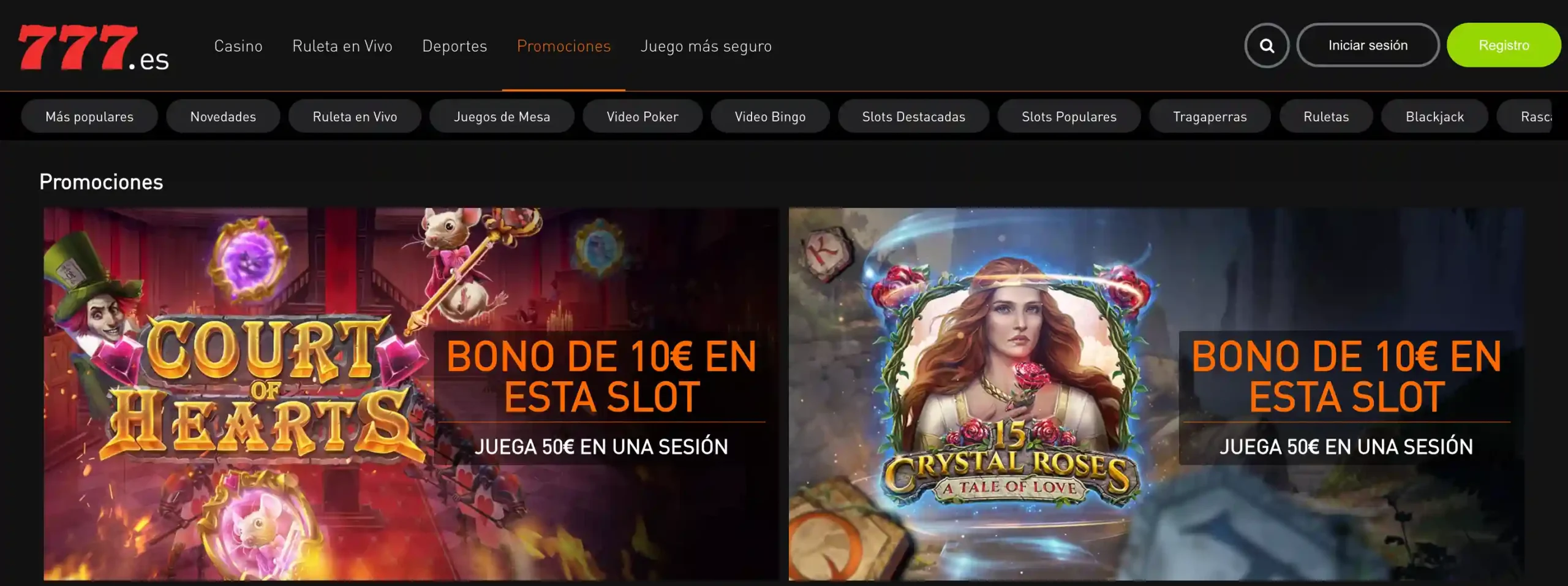 casino 777 codigo promocional